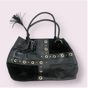 ⭐️Leather Boho Classy Shoulder Hipster Artsy Chic Sleek Metal Hip Rock Purse Bag